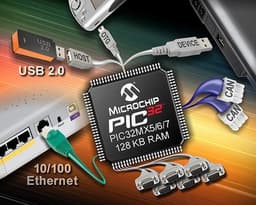 Новые MCU PIC32 оснащены интерфейсами Ethernet, CAN и USB